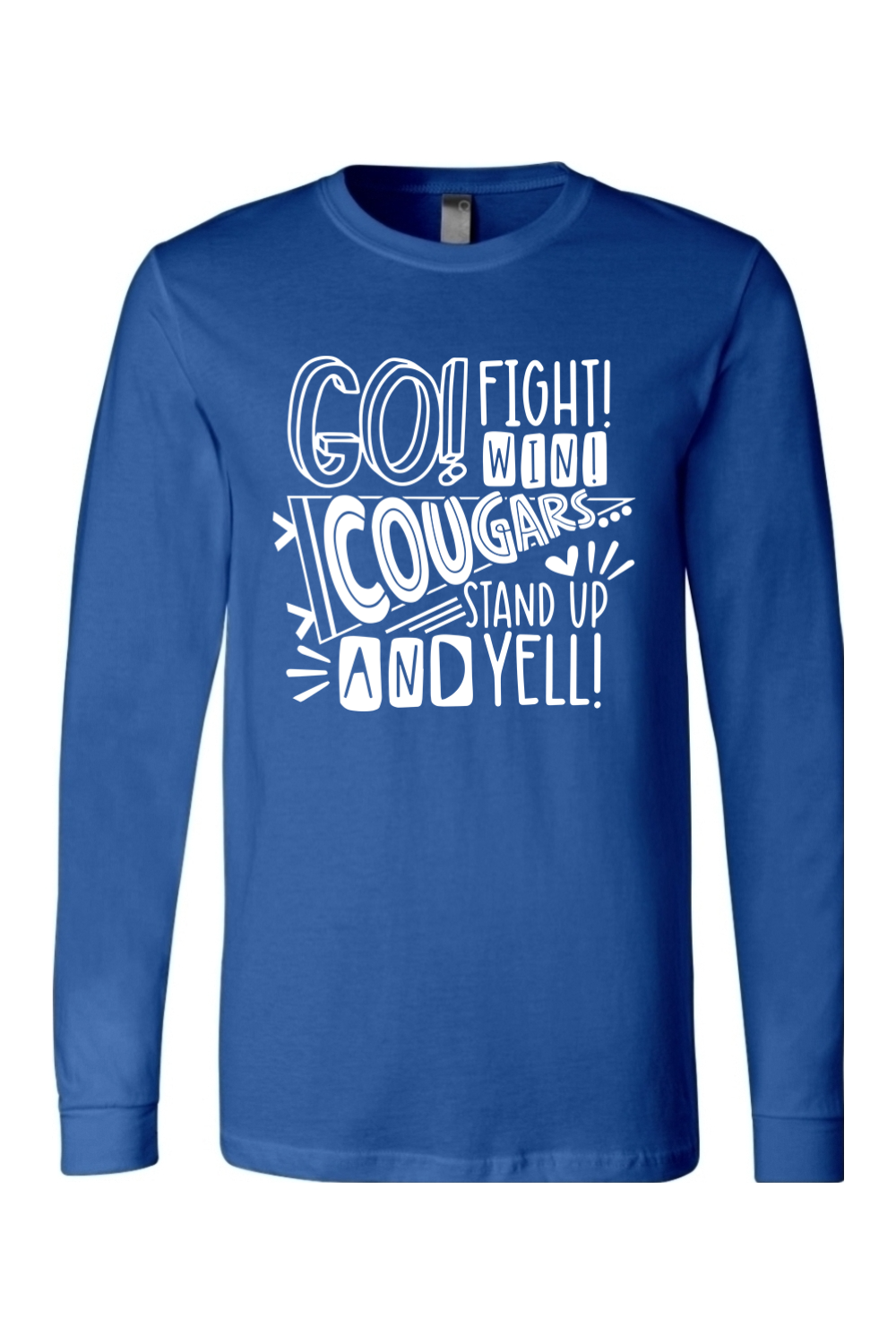 (ADULT) BELLA + CANVAS Unisex Jersey Long Sleeve Tee - Go. Fight. Win.