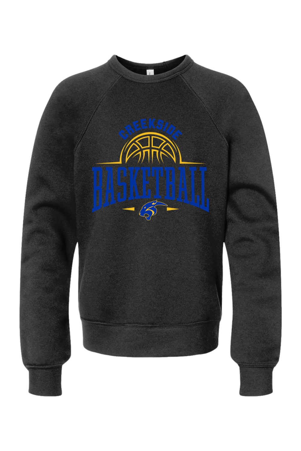 (YOUTH) BELLA + CANVAS Sponge Fleece Crewneck Sweatshirt - Basketball