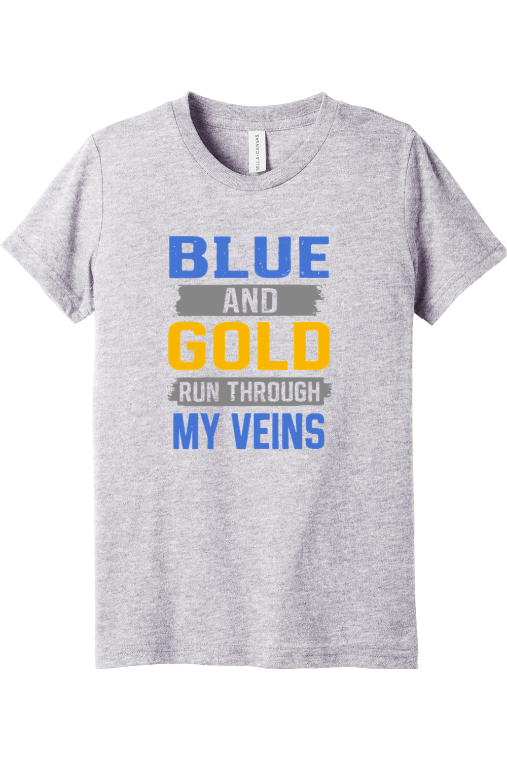 (YOUTH) BELLA+CANVAS Triblend Short Sleeve Tee - Blue and Gold