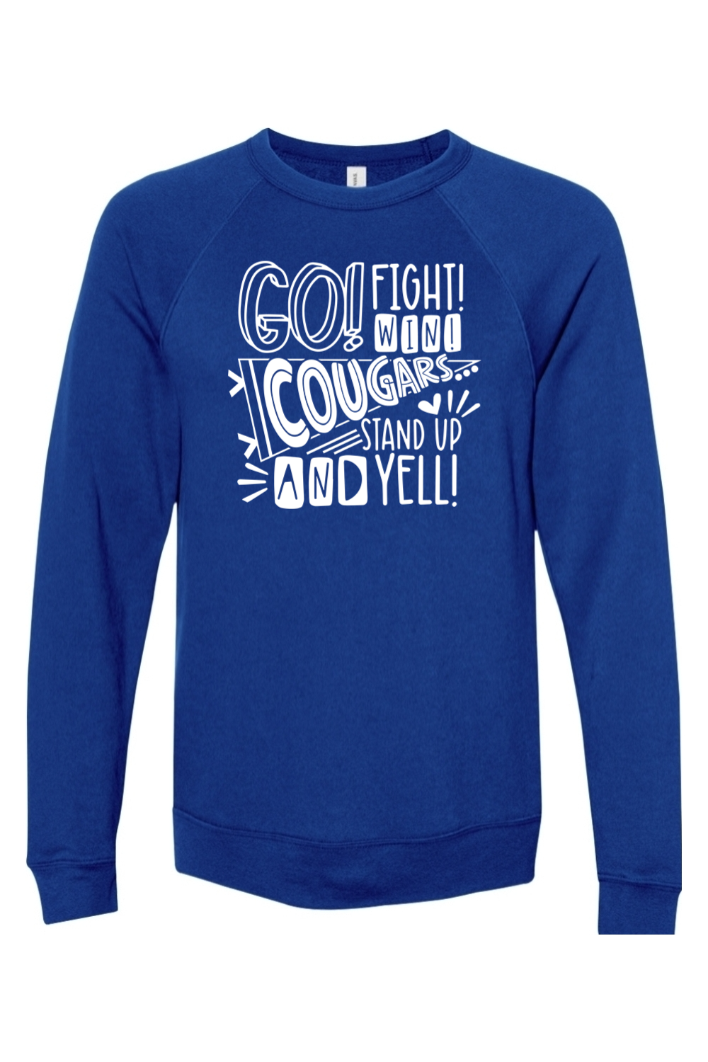 (ADULT) Bella + Canvas Sponge Fleece Raglan Crewneck Sweatshirt - Go. Fight. Win.
