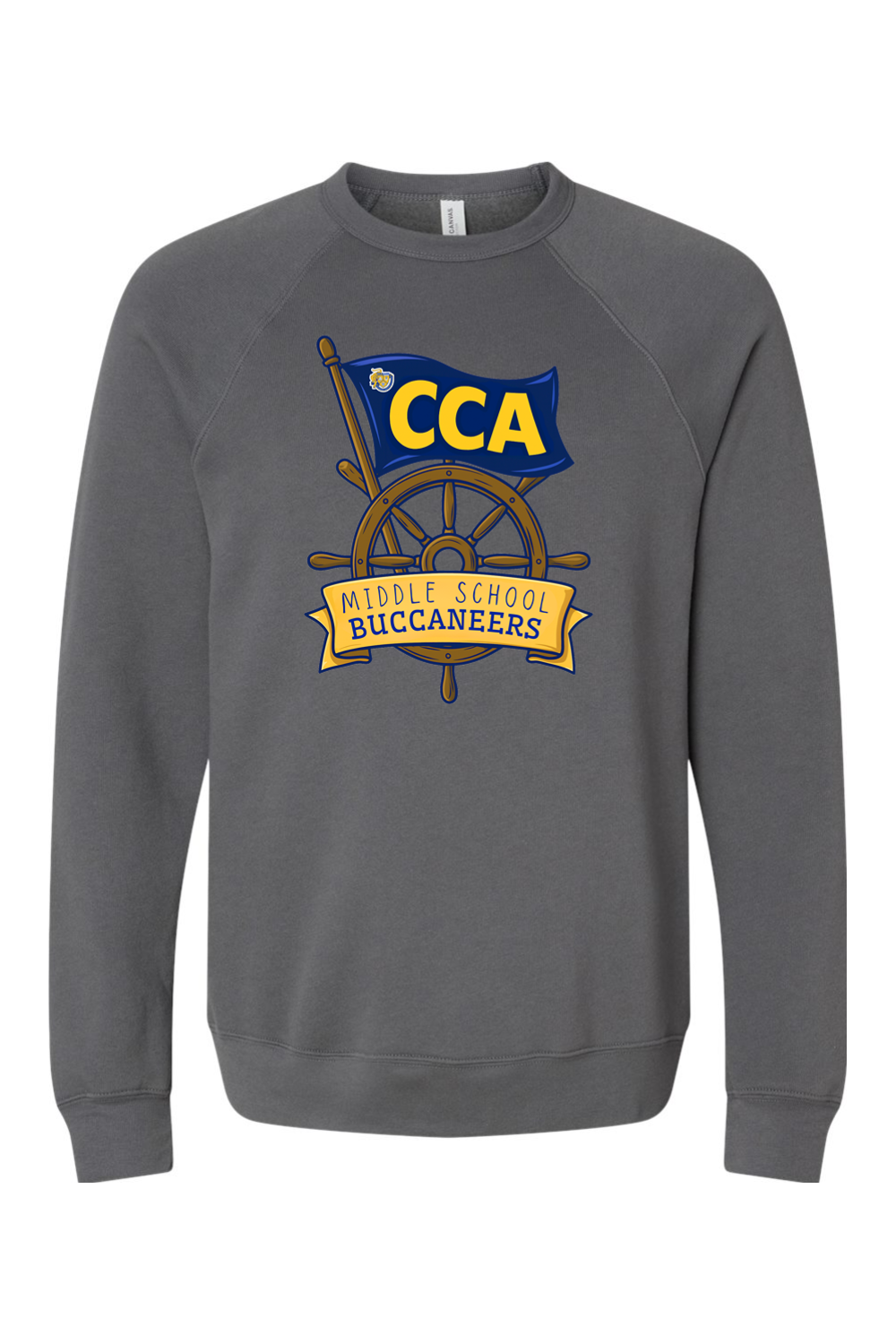 (ADULT) Bella + Canvas Sponge Fleece Raglan Crewneck Sweatshirt - Middle School Buccaneers