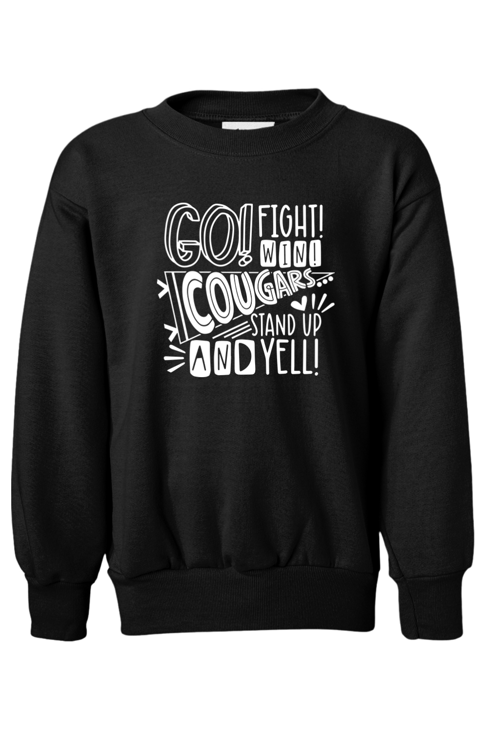(YOUTH) Hanes Ecosmart Youth Crewneck Sweatshirt - Go. Fight. Win.