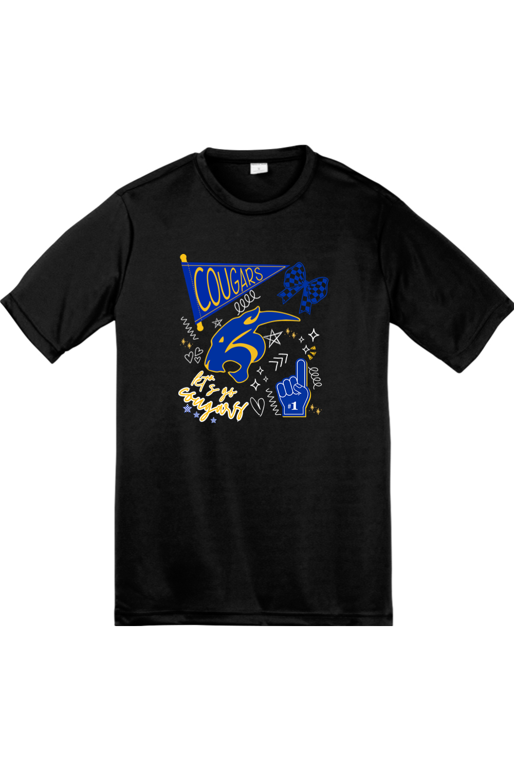 (YOUTH) Sport-Tek PosiCharge Competitor Tee - Cougars Doodle