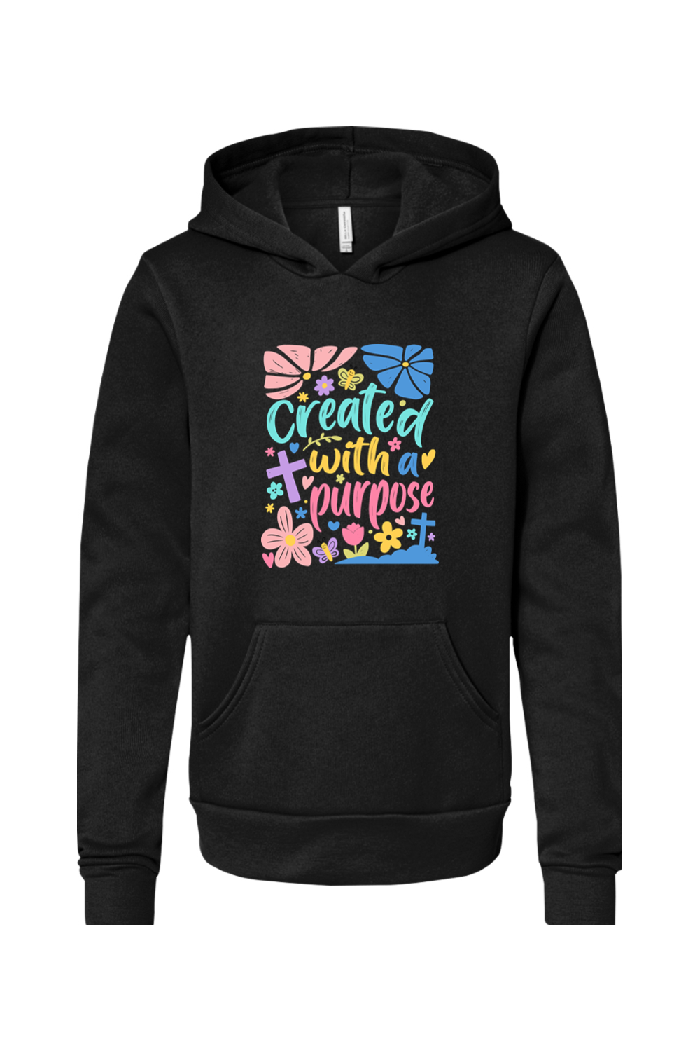 (YOUTH) Bella + Canvas Sponge Fleece Pullover Hoodie - Created With a Purpose