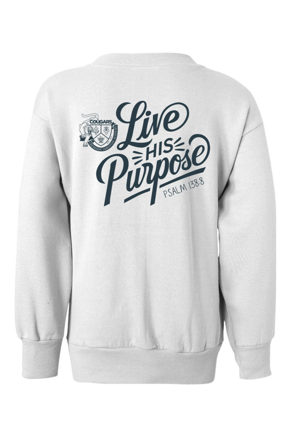 (YOUTH) Hanes Ecosmart Youth Crewneck Sweatshirt - Live His Purpose