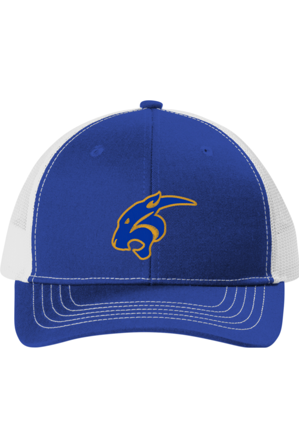 (YOUTH) Embroidered Port Authority Youth Snapback Trucker Cap - Cougar Head