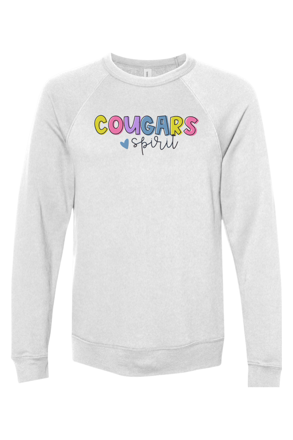 (ADULT) Bella + Canvas Sponge Fleece Raglan Crewneck Sweatshirt - Cougars Spirit