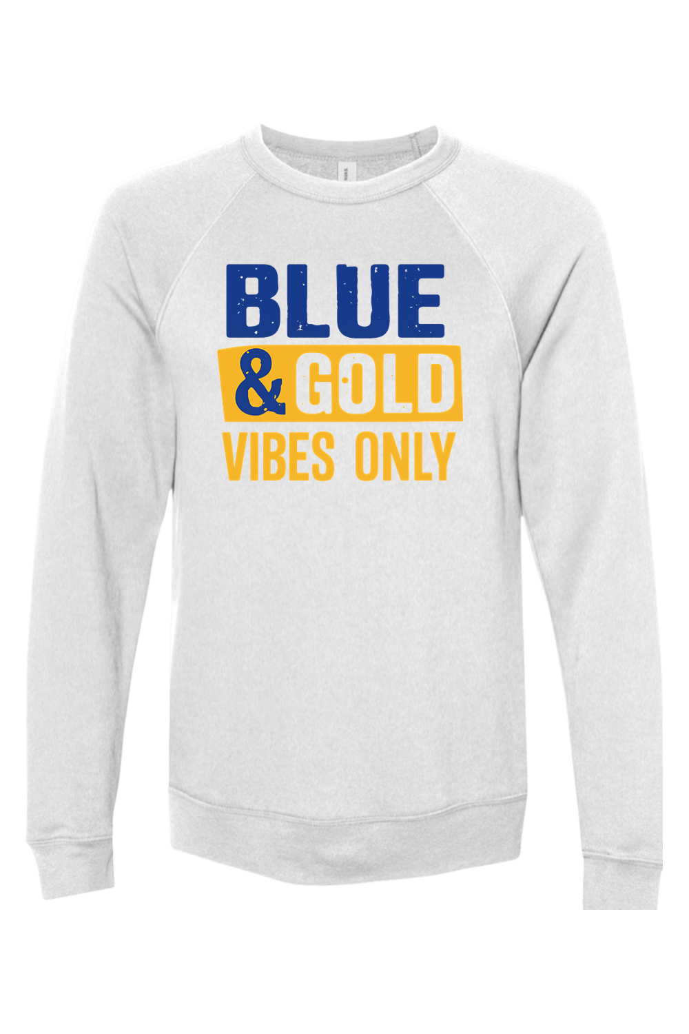 (ADULT) Bella + Canvas Sponge Fleece Raglan Crewneck Sweatshirt - Blue and Gold Vibes