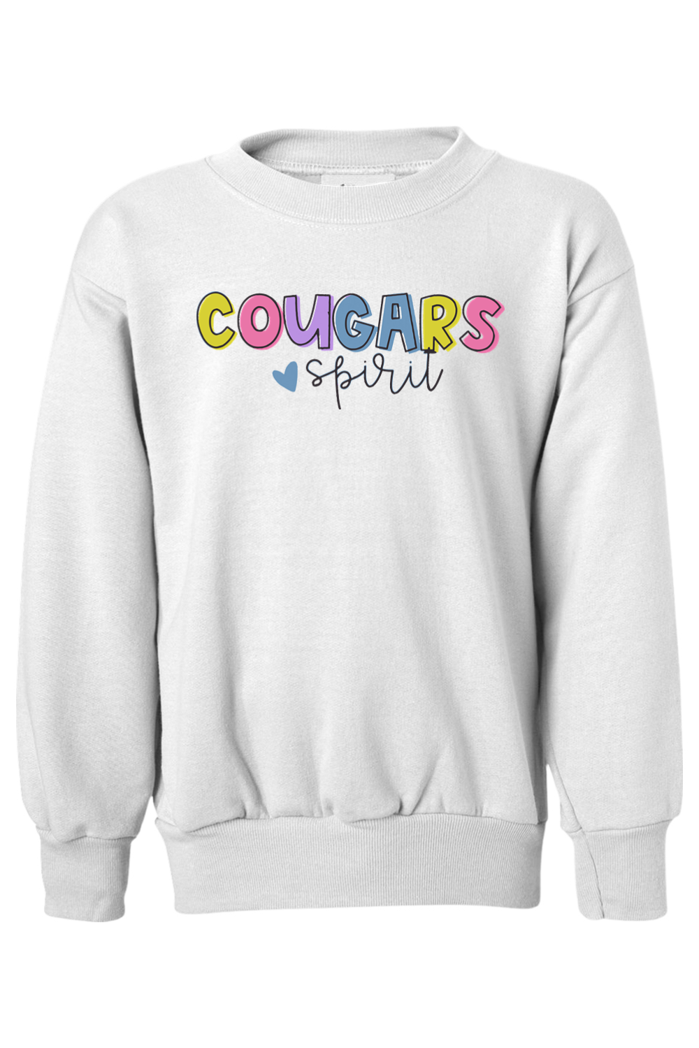 (YOUTH) Hanes Ecosmart Youth Crewneck Sweatshirt - Cougars Spirit