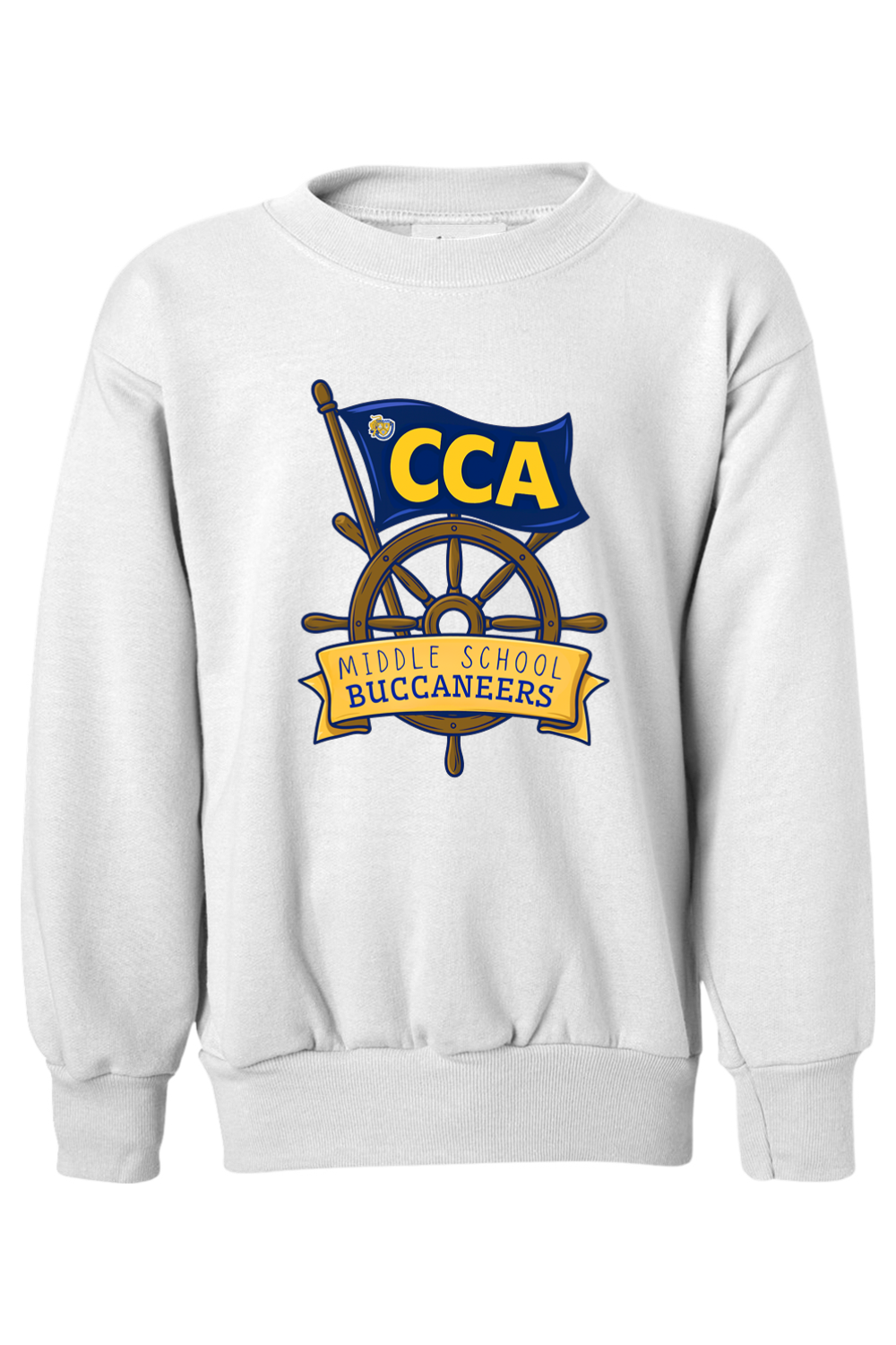 (YOUTH) Hanes Ecosmart Youth Crewneck Sweatshirt - Middle School Buccaneers