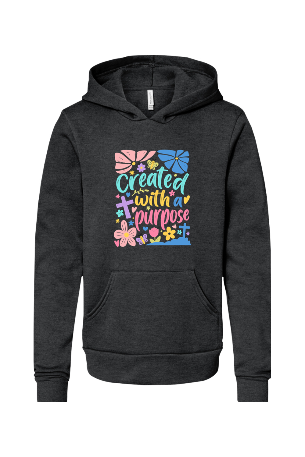 (YOUTH) Bella + Canvas Sponge Fleece Pullover Hoodie - Created With a Purpose