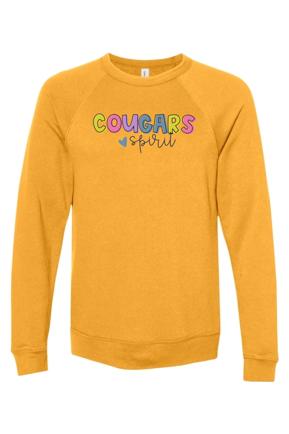 (ADULT) Bella + Canvas Sponge Fleece Raglan Crewneck Sweatshirt - Cougars Spirit