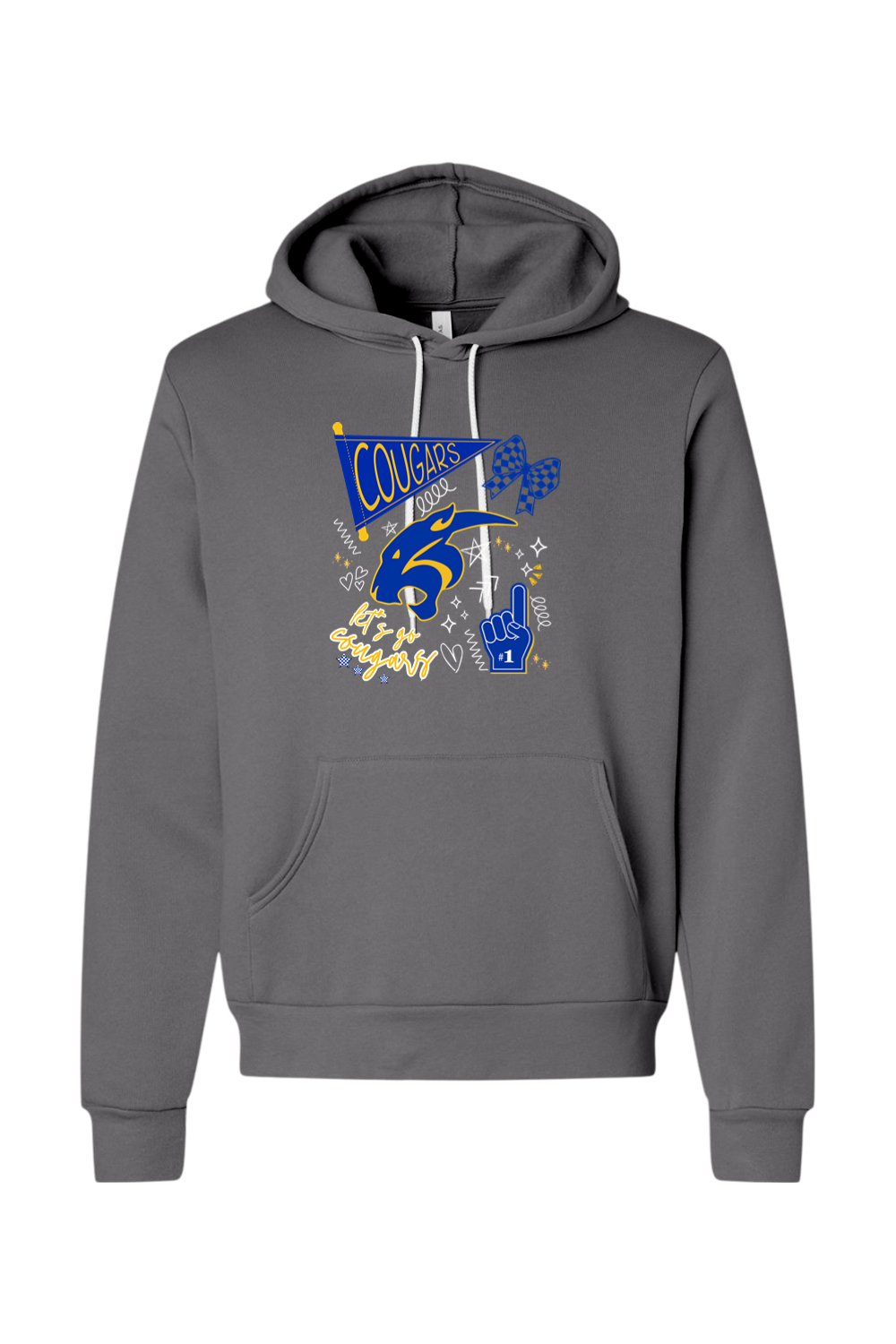 (ADULT) Bella + Canvas Sponge Fleece Hoodie - Cougars Doodle