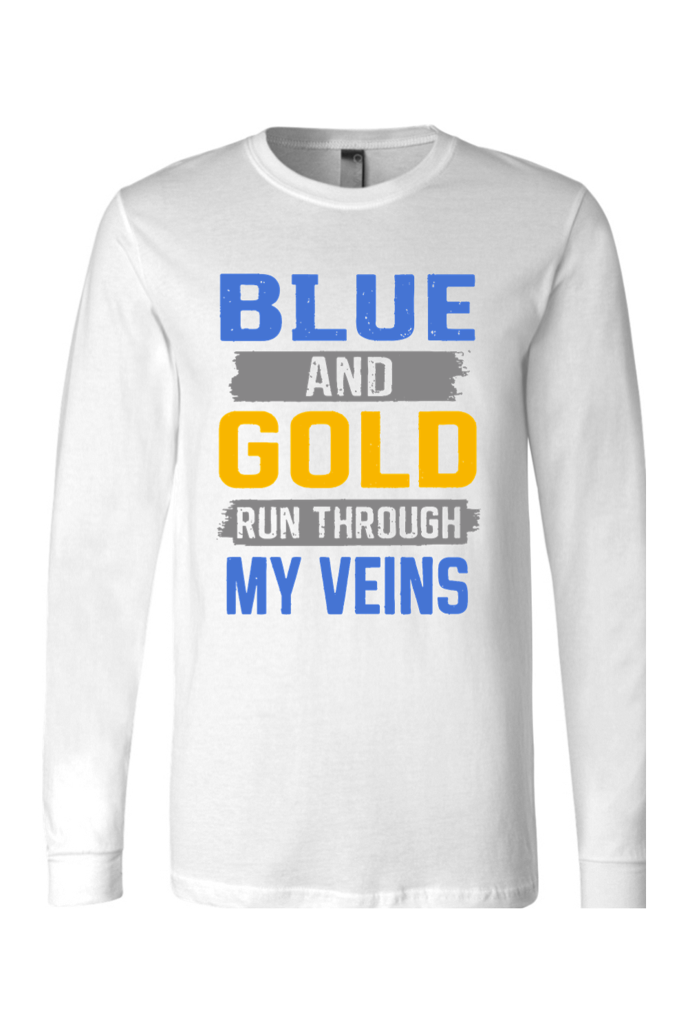 (ADULT) BELLA + CANVAS Unisex Jersey Long Sleeve Tee - Blue and Gold