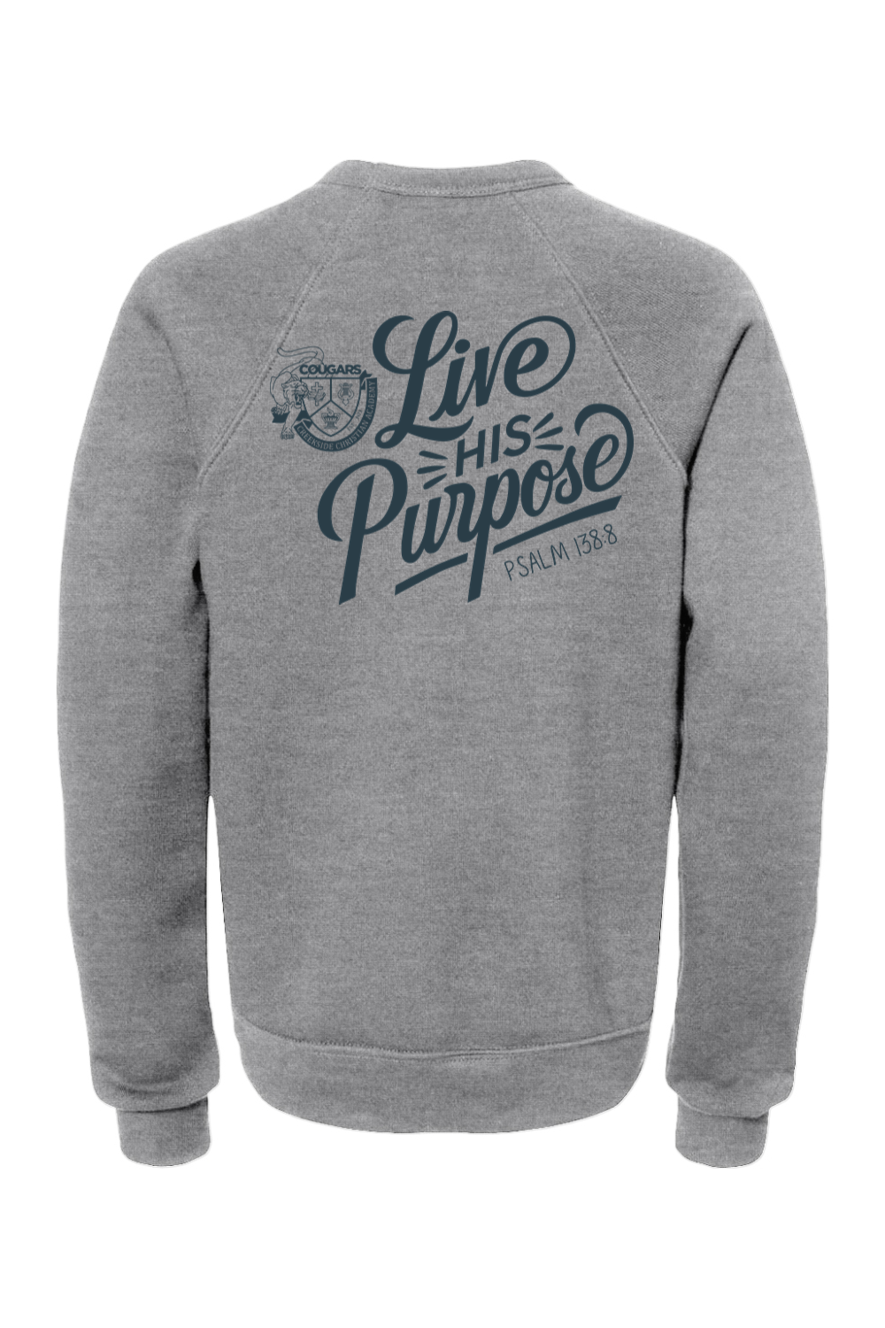 (YOUTH) BELLA + CANVAS Sponge Fleece Crewneck Sweatshirt - Live His Purpose
