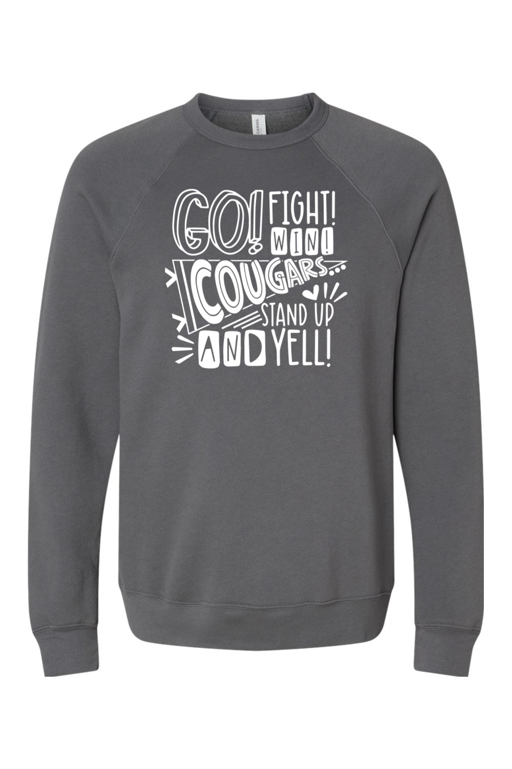 (ADULT) Bella + Canvas Sponge Fleece Raglan Crewneck Sweatshirt - Go. Fight. Win.