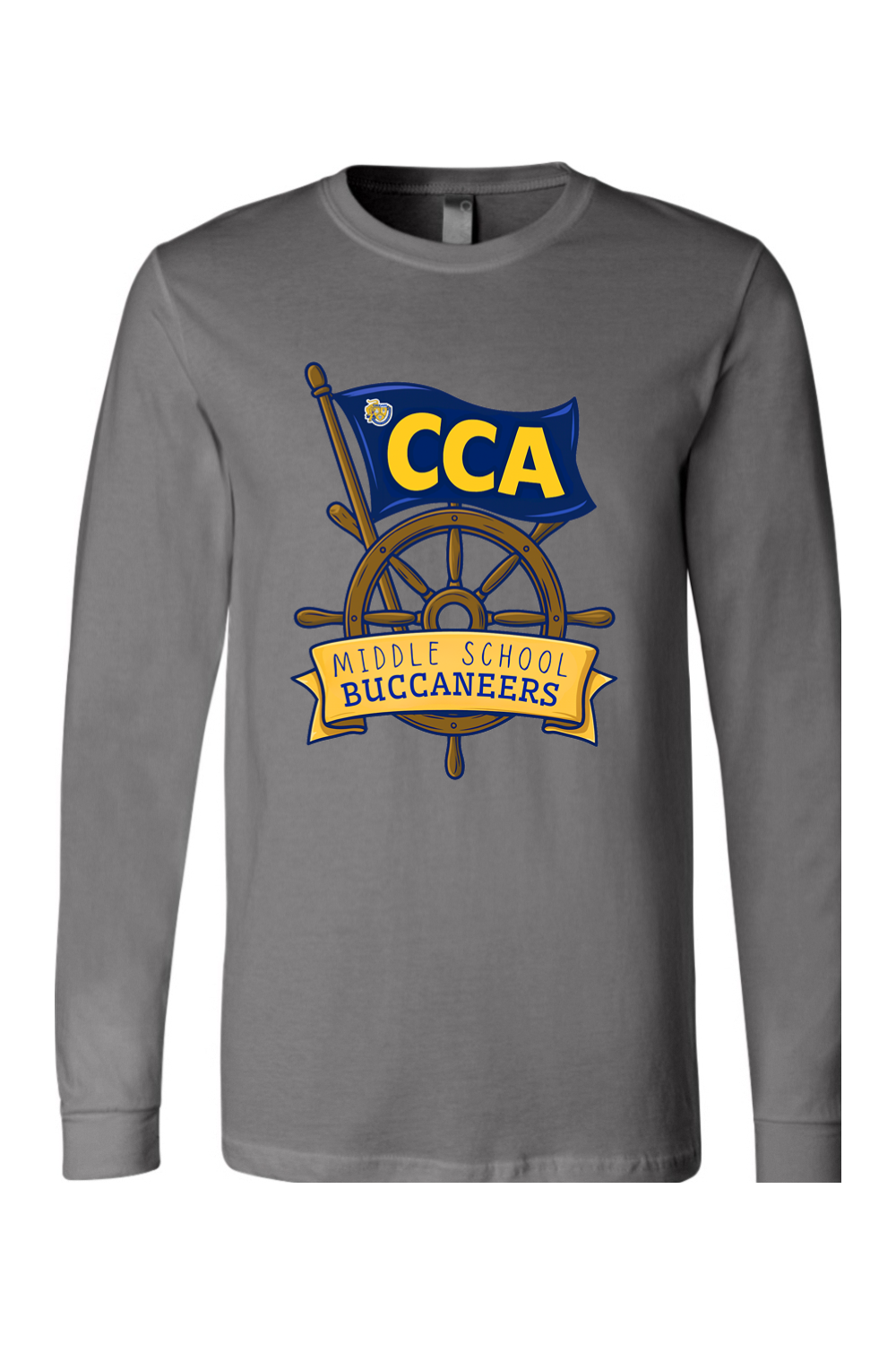 (ADULT) BELLA + CANVAS Unisex Jersey Long Sleeve Tee - Middle School Buccaneers