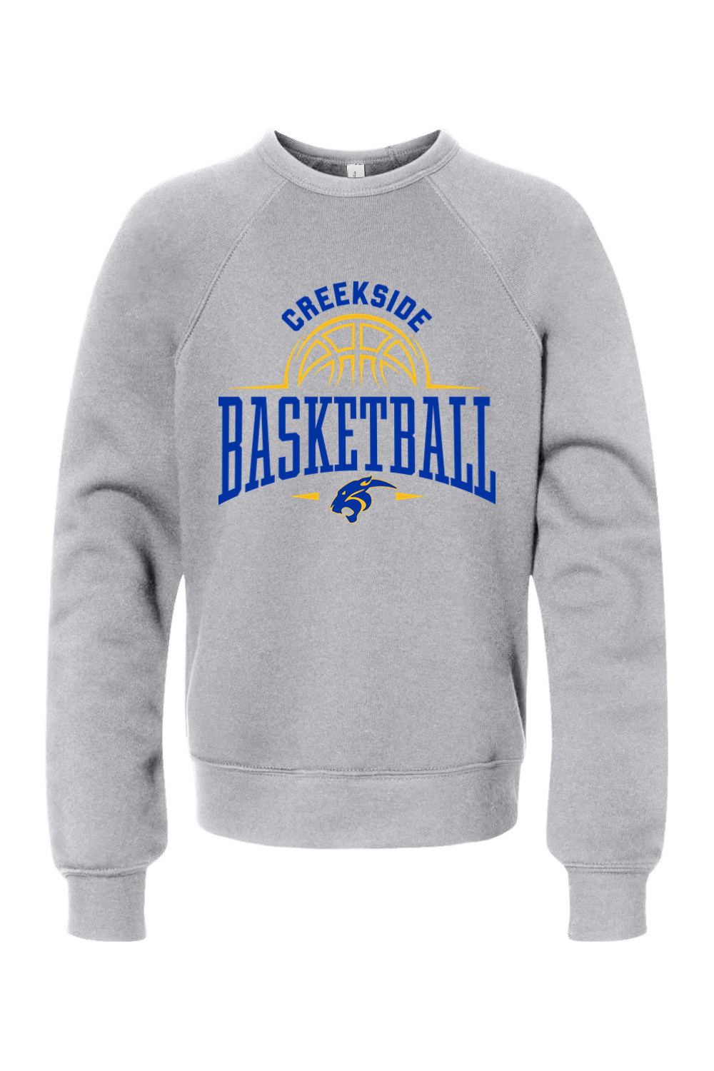 (YOUTH) BELLA + CANVAS Sponge Fleece Crewneck Sweatshirt - Basketball