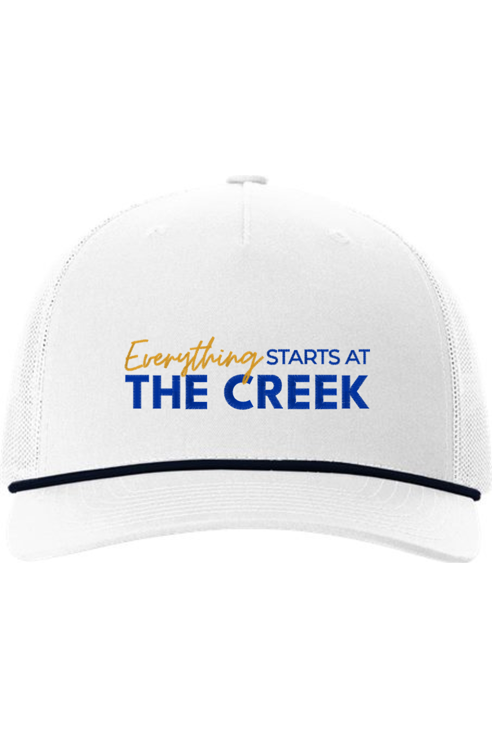 (ADULT) Embroidered Richardson Five-Panel Trucker with Rope Cap - Everything Starts at the Creek