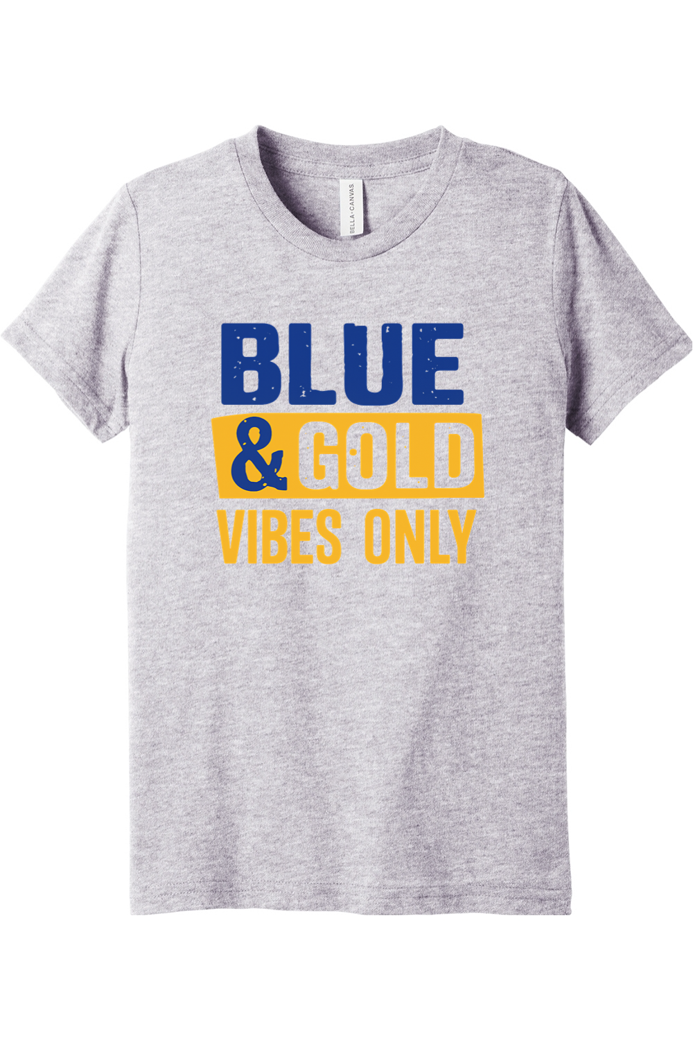 (YOUTH) BELLA+CANVAS Triblend Short Sleeve Tee - Blue and Gold Vibes