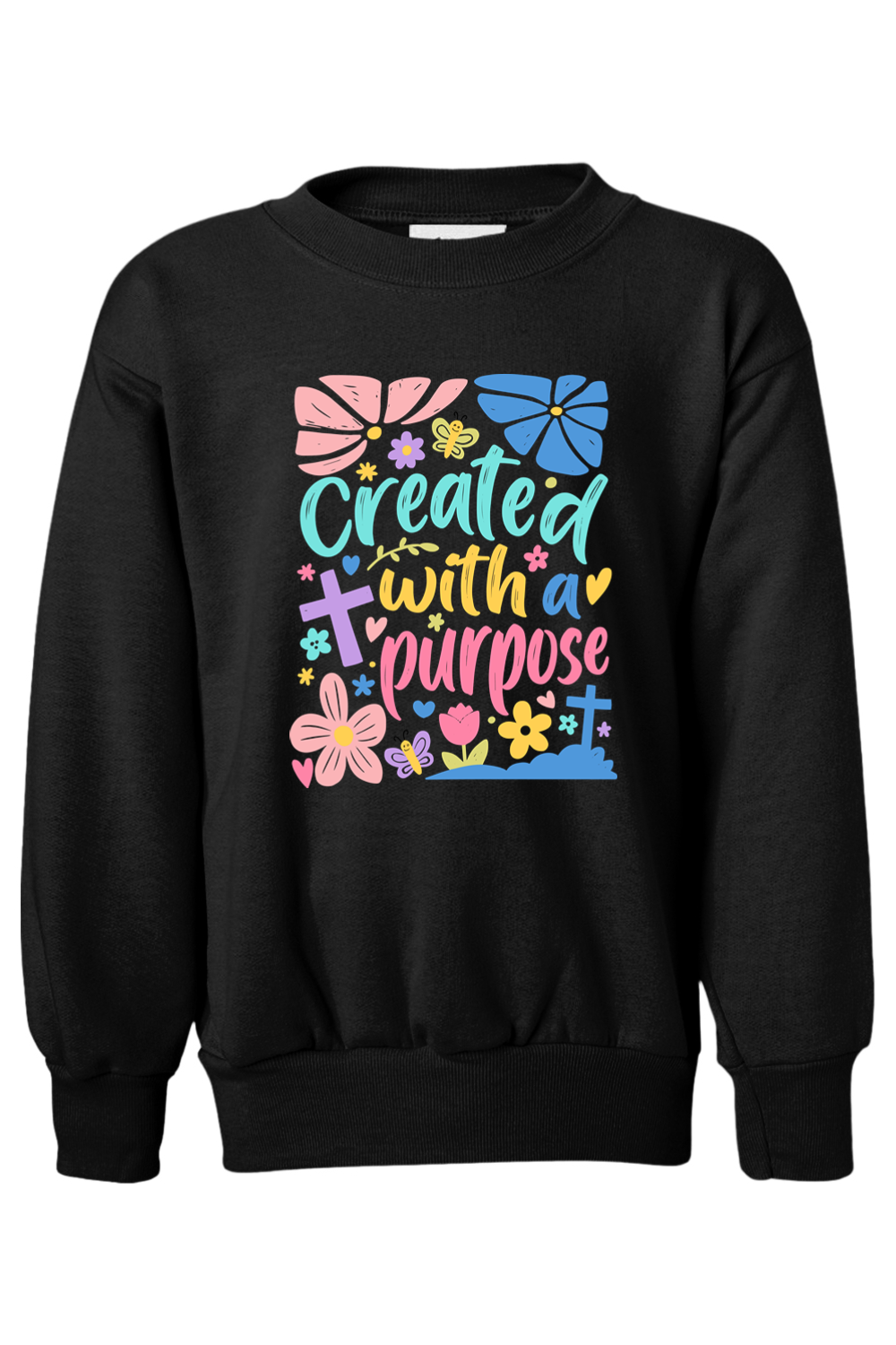 (YOUTH) Hanes Ecosmart Youth Crewneck Sweatshirt - Created With a Purpose