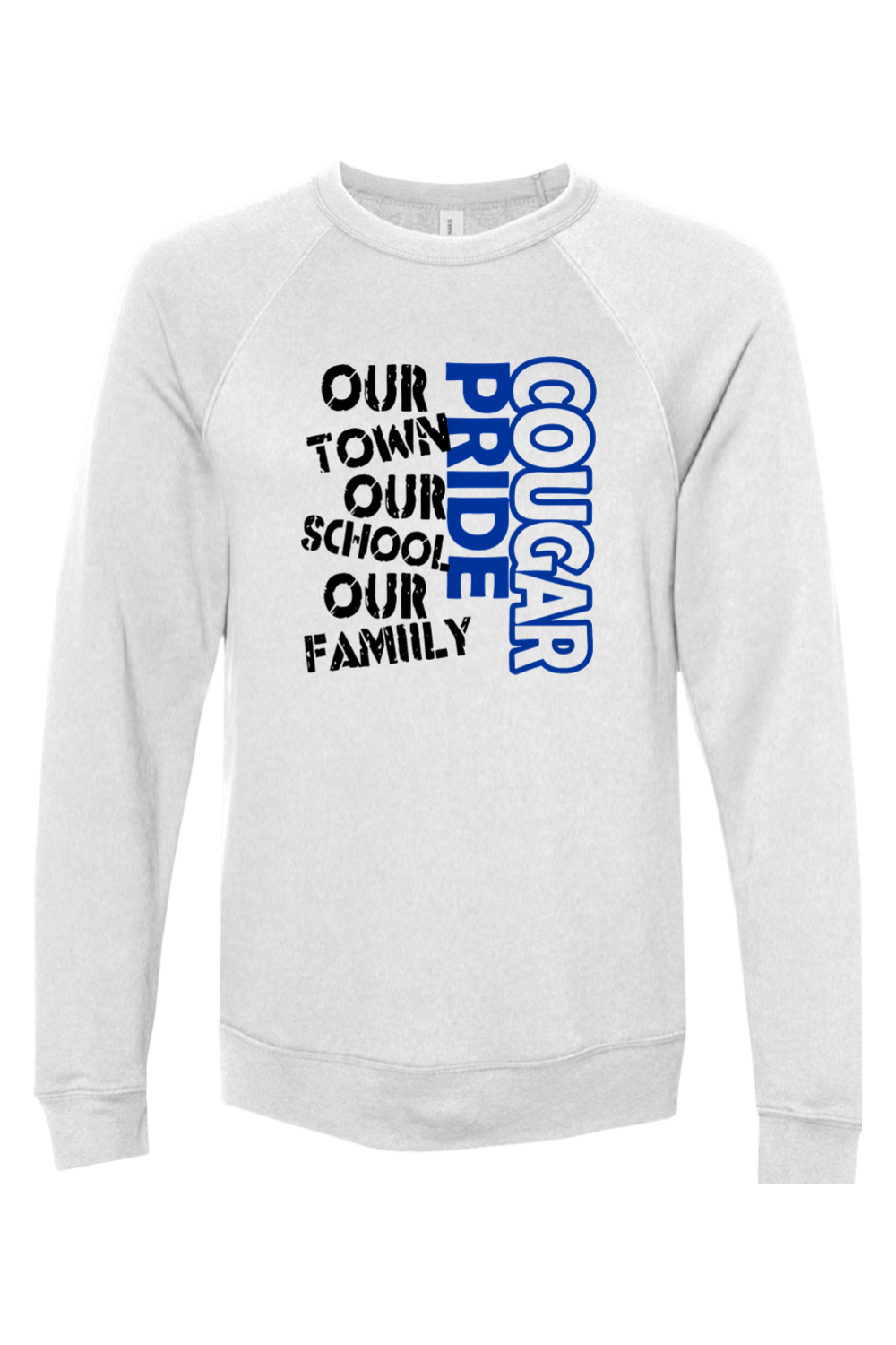 (ADULT) Bella + Canvas Sponge Fleece Raglan Crewneck Sweatshirt - Cougar Pride