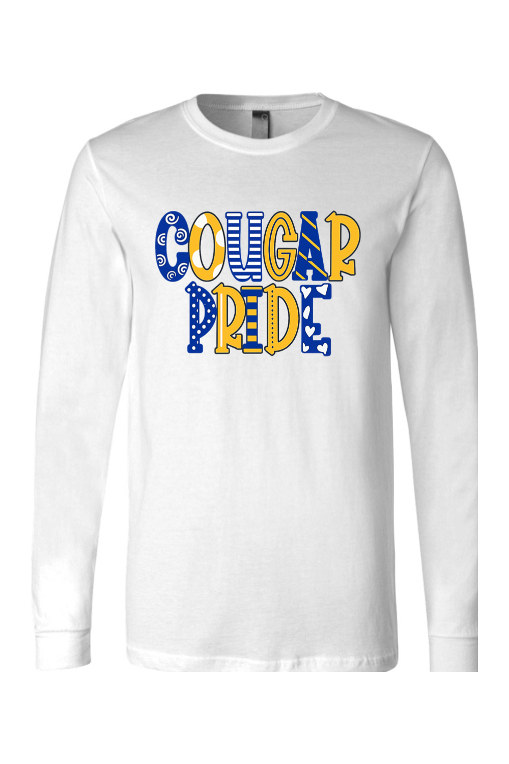 (ADULT) BELLA + CANVAS Unisex Jersey Long Sleeve Tee - Cougar Pride