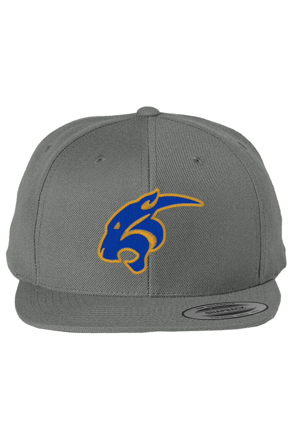(ADULT) Embroidered Yupoong Classics Flat Bill Snapback Cap - Cougar Head