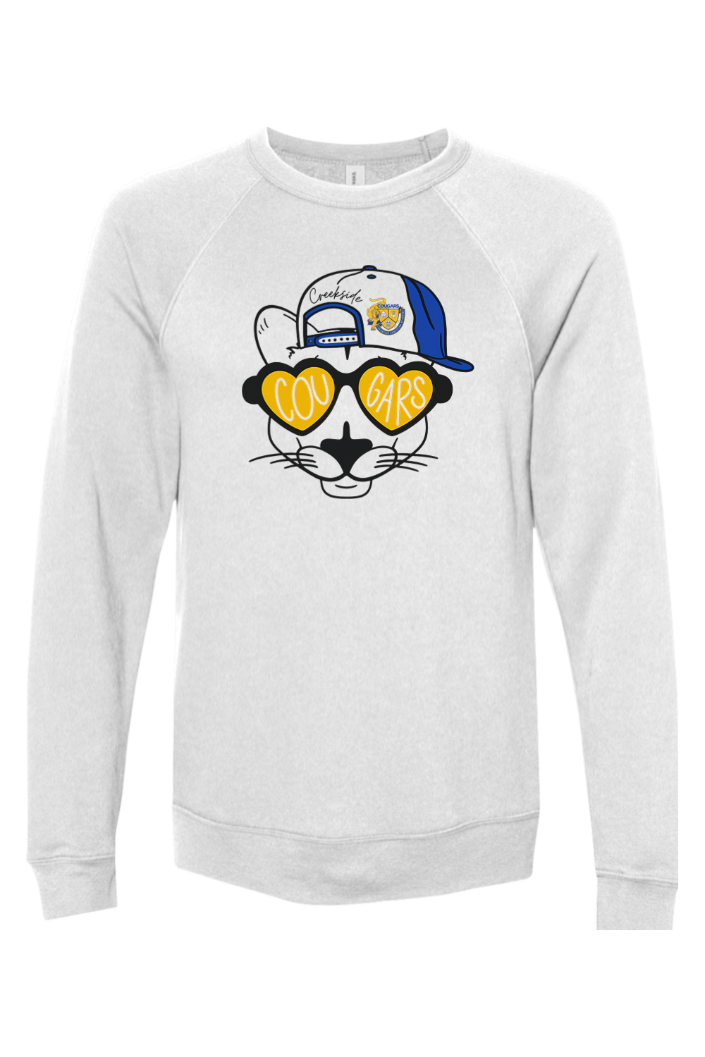 (ADULT) Bella + Canvas Sponge Fleece Raglan Crewneck Sweatshirt - Cool Cougar
