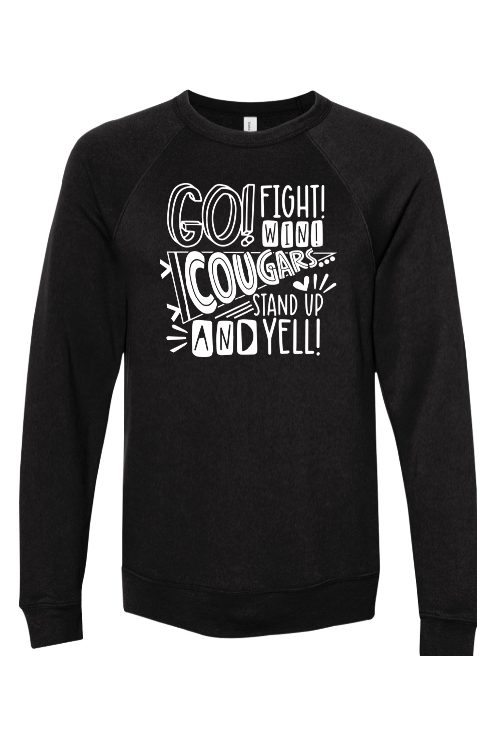 (ADULT) Bella + Canvas Sponge Fleece Raglan Crewneck Sweatshirt - Go. Fight. Win.