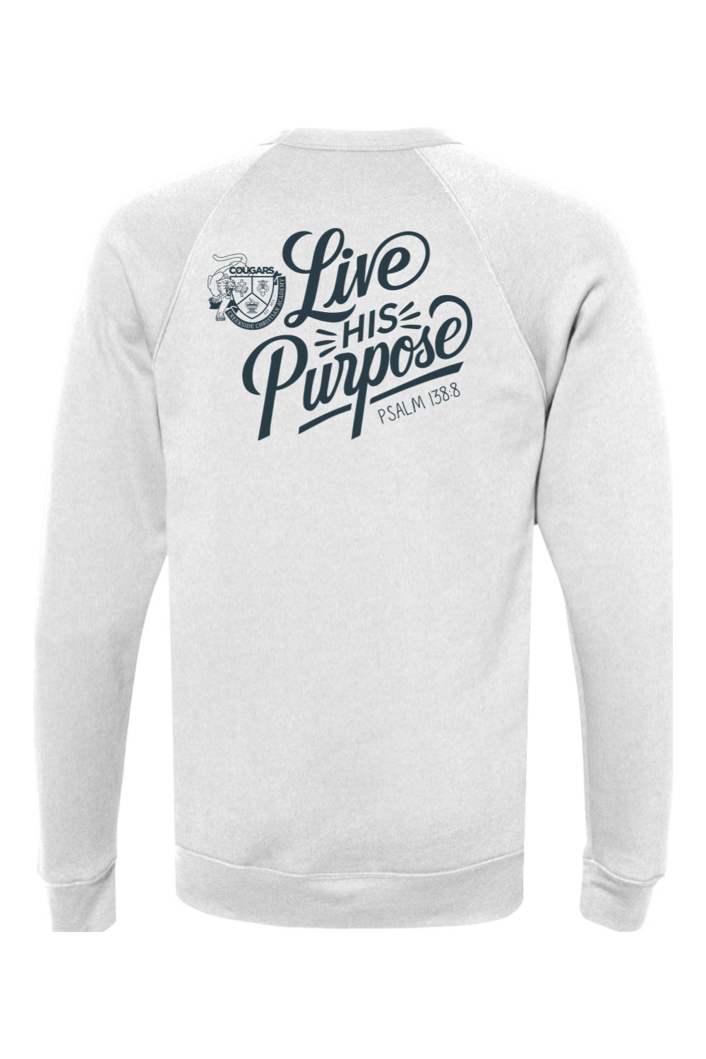 (ADULT) Bella + Canvas Sponge Fleece Raglan Crewneck Sweatshirt - Live His Purpose