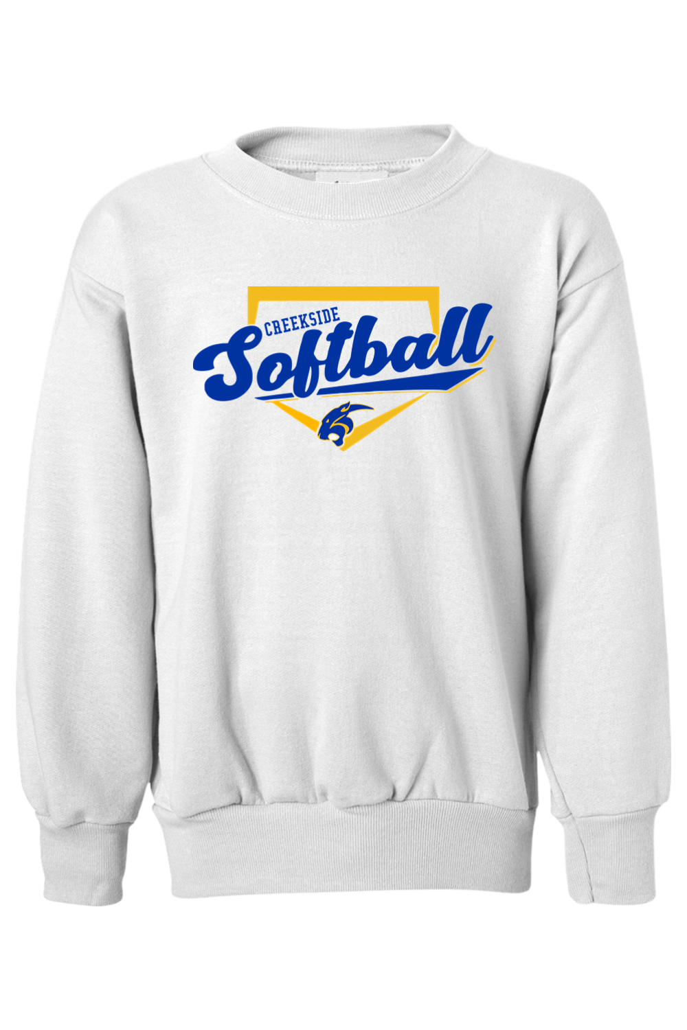 (YOUTH) Hanes Ecosmart Youth Crewneck Sweatshirt - Softball