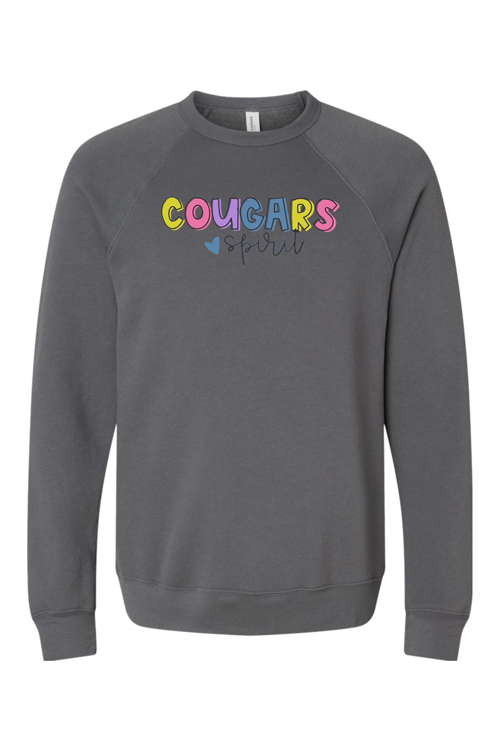 (ADULT) Bella + Canvas Sponge Fleece Raglan Crewneck Sweatshirt - Cougars Spirit