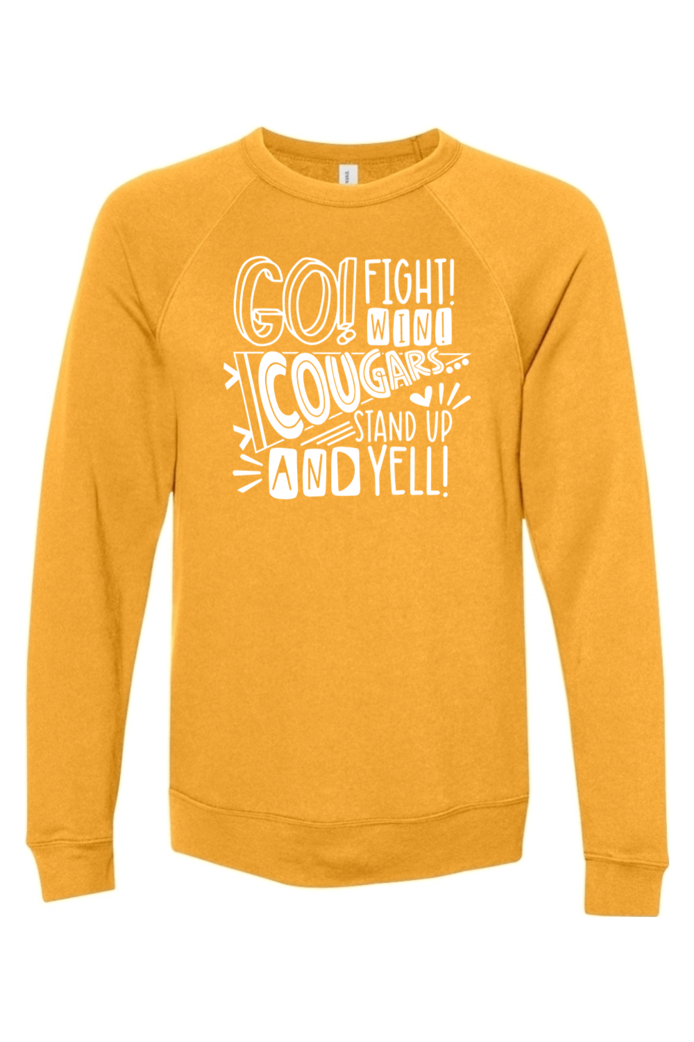 (ADULT) Bella + Canvas Sponge Fleece Raglan Crewneck Sweatshirt - Go. Fight. Win.